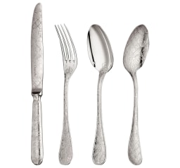 Christofle, Jardin d'Eden, silver plated, Flatware set for 12 people (110 pieces) with chest