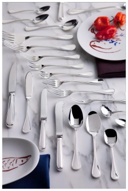 Christofle, Albi cutlery, silver plated, Flatware set for 12 people (75 pieces) with chest