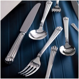 Christofle, Aria cutlery, silver plated, Flatware set for 12 people (75 pieces) with chest