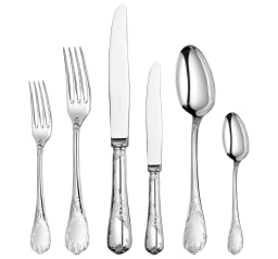 Christofle, Marly, silver plated, Flatware set for 12 people (75 pieces) with chest