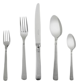 Christofle, Osiris cutlery, stainless steel, Flatware set for 12 people (75 pieces) with chest