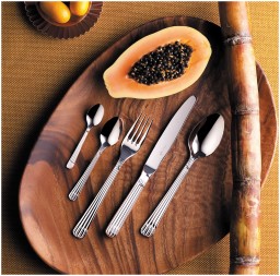 Christofle, Osiris cutlery, stainless steel, Flatware set for 12 people (75 pieces) with chest