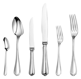 Christofle, Spatours, silver plated, Flatware set for 6 people (36 pieces) with chest