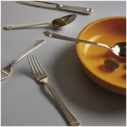 Christofle, Aria cutlery, silver plated, Flatware set for 6 people (36 pieces) with chest