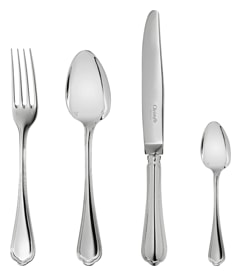 Christofle, Spatours, silver plated, Flatware set for 12 people (48 pieces) with chest