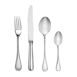 Christofle, Albi cutlery, silver plated, Flatware set for 12 people (48 pieces) with chest