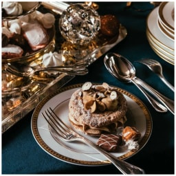 Christofle, Albi cutlery, silver plated, Flatware set for 12 people (48 pieces) with chest