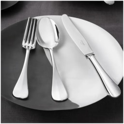 Christofle, Fidelio cutlery, silver plated, Flatware set for 12 people (48 pieces) with chest