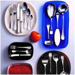 Christofle, Fidelio cutlery, silver plated, Flatware set for 12 people (48 pieces) with chest