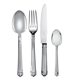 Christofle, Aria cutlery, sterling silver, Flatware set for 6 people (24 pieces) with chest