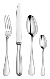 Christofle, Perles cutlery, stainless steel, Flatware set for 6 people (24 pieces) with chest