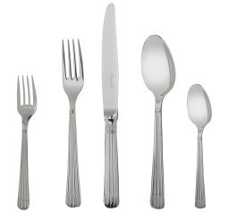 Christofle, Osiris cutlery, stainless steel, Flatware set for 6 people (24 pieces) with chest