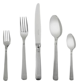Christofle, Osiris cutlery, stainless steel, Flatware set for 6 people (24 pieces) with chest
