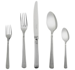 Christofle, Osiris cutlery, stainless steel, Flatware set for 6 people (36 pieces) with chest