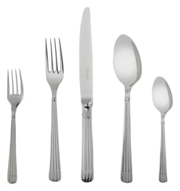 Christofle, Osiris cutlery, stainless steel, Flatware set for 12 people (48 pieces) with chest