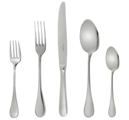 Christofle, Albi Acier cutlery, stainless steel, Flatware set for 12 people (48 pieces) with chest