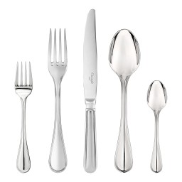 Christofle, Albi Acier cutlery, stainless steel, Flatware set for 12 people (110 pieces) with chest