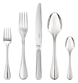 Christofle, Albi Acier cutlery, stainless steel, Flatware set for 12 people (110 pieces) with chest