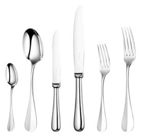 Christofle, Fidelio cutlery, silver plated, Flatware set for 6 people (36 pieces) with chest