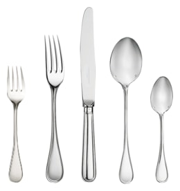 Christofle, Albi cutlery, sterling silver, Flatware set for 6 people (36 pieces) with chest