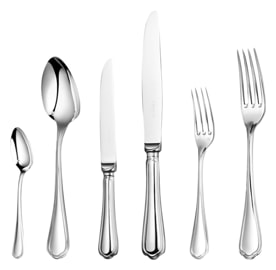 Christofle, Spatours, silver plated, Flatware set for 6 people (24 pieces) with chest