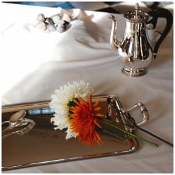 Christofle, Malmaison cutlery, silver plated, Flatware set for 6 people (24 pieces) with chest