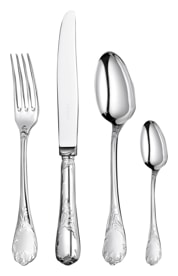 Christofle, Marly, silver plated, Flatware set for 6 people (24 pieces) with chest
