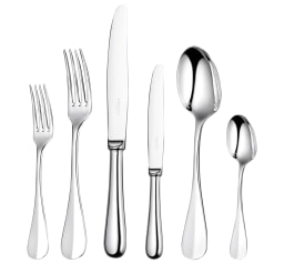 Christofle, Fidelio cutlery, silver plated, Flatware set for 6 people (24 pieces) with chest