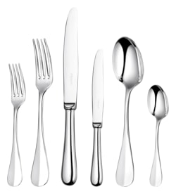Christofle, Fidelio cutlery, silver plated, Flatware set for 6 people (24 pieces) with chest