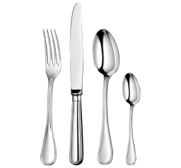Christofle, Albi cutlery, sterling silver, Flatware set for 6 people (24 pieces) with chest