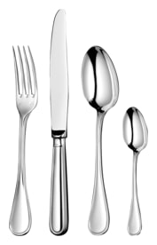 Christofle, Albi cutlery, sterling silver, Flatware set for 6 people (24 pieces) with chest