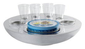 Ercuis, Transat accessories, Caviar-vodka set 6pers 2condiments