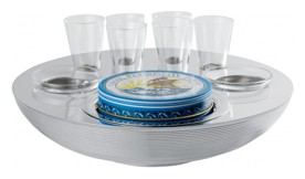 Ercuis, Transat accessories, Caviar-vodka set 6pers 2condiments