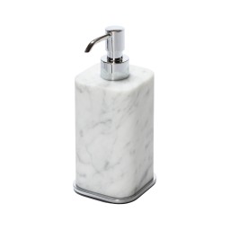 Giobagnara, Polo Arabescato White Marble Bathroom Set, Soap dispenser