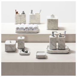 Giobagnara, Polo Arabescato White Marble Bathroom Set, Toothbrush holder