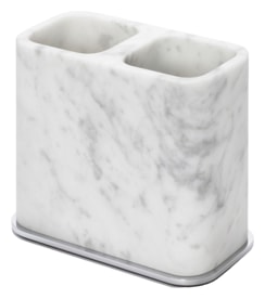 Giobagnara, Polo Arabescato White Marble Bathroom Set, Double toothbrush holder
