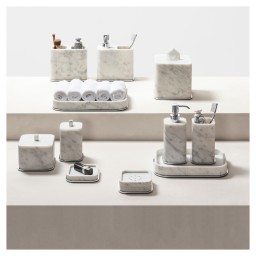 Giobagnara, Polo Arabescato White Marble Bathroom Set, Large box