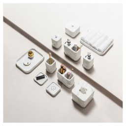 Giobagnara, Polo Arabescato White Marble Bathroom Set, Large box