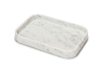 Giobagnara, Polo Arabescato White Marble Bathroom Set, Rectangular valet tray, medium