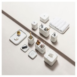 Giobagnara, Polo Arabescato White Marble Bathroom Set, Rectangular valet tray, medium