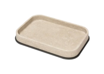Giobagnara, Polo Travertino Marble Bathroom Set, Rectangular valet tray, medium