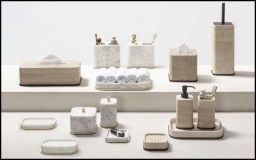 Giobagnara, Polo Travertino Marble Bathroom Set, Toilet brush