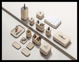 Giobagnara, Polo Travertino Marble Bathroom Set, Rectangular valet tray, medium