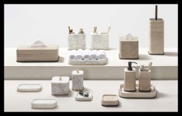 Giobagnara, Polo Travertino Marble Bathroom Set, Rectangular valet tray, medium