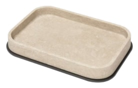 Giobagnara, Polo Travertino Marble Bathroom Set, Rectangular valet tray, large