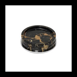 Giobagnara, Positano Black Portoro Marble Bathroom set, Soap bowl