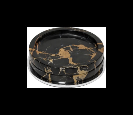 Giobagnara, Positano Black Portoro Marble Bathroom set, Soap bowl