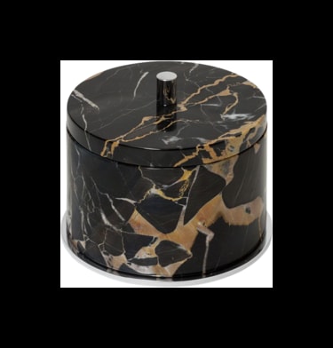 Giobagnara, Positano Black Portoro Marble Bathroom set, Round box