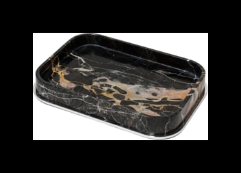 Giobagnara, Positano Black Portoro Marble Bathroom set, Rectangular valet tray, medium
