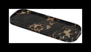 Giobagnara, Positano Black Portoro Marble Bathroom set, Long rectangular valet tray, medium
